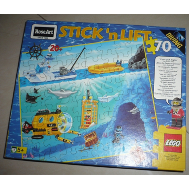 roseart 70 pieces stick n lift diving puzzle