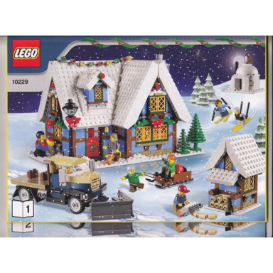 winter village cottage