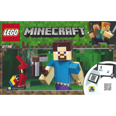 minecraft steve bigfig with parrot