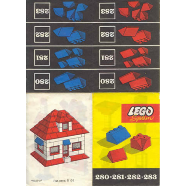 1 x 2 and 3 x 2 sloping bricks red