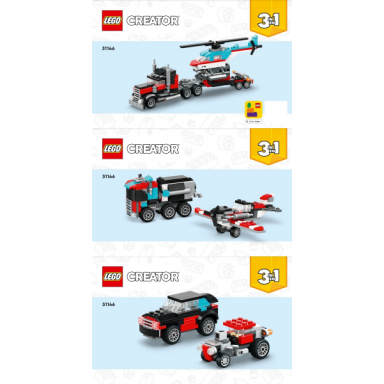 flatbed truck with helicopter