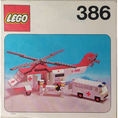 red cross helicopter and ambulance rescue vehicles