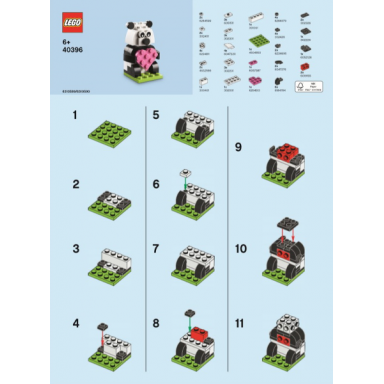 monthly mini model build set - 2020 02 february valentine panda polybag