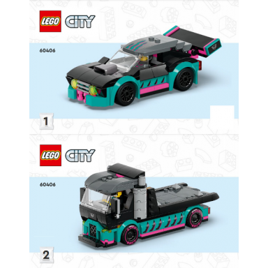 race car and car carrier truck