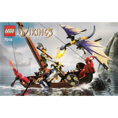 viking boat against the wyvern dragon