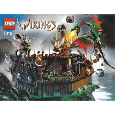 viking fortress against the fafnir dragon