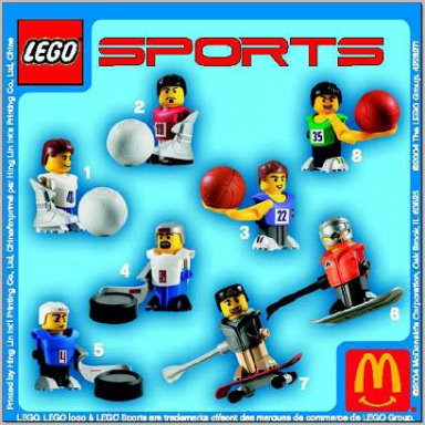 mcdonalds sports set number 7 - dark bluish gray vest skateboarder polybag