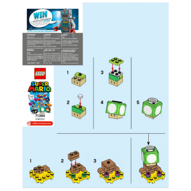 1-up mushroom super mario series 3 complete set