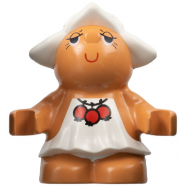 duplo figure little forest friends female white dress with red berries pattern dreamer meadowsweet