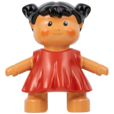 duplo figure doll sarahs baby red dress