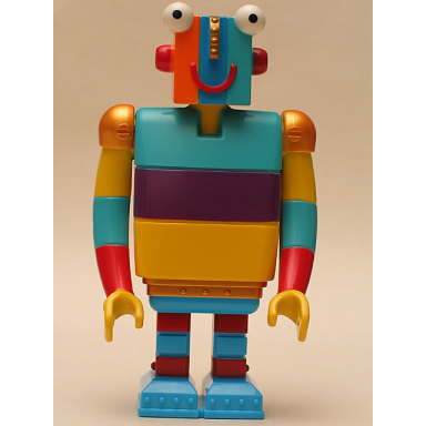 duplo figure little robots stripy