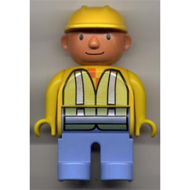 duplo figure male bob the builder with construction jacket