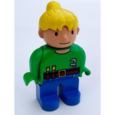 duplo figure female wendy in worker outfit bright green top