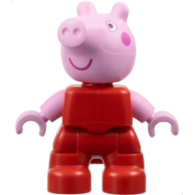 duplo figure lego ville peppa pig - red plain outfit