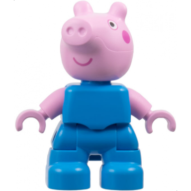 duplo figure lego ville george pig - dark azure plain outfit