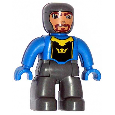 duplo figure lego ville male castle dark bluish gray legs blue chest blue arms blue hands