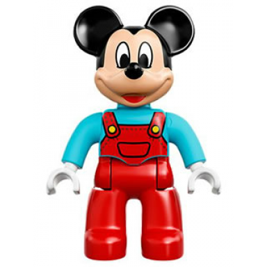 duplo figure lego ville mickey mouse red overalls with medium azure top