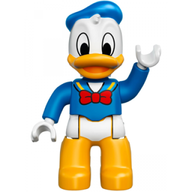 duplo figure lego ville donald duck bright light orange legs blue shirt red bow