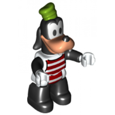 duplo figure lego ville goofy red and white striped shirt black legs