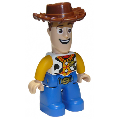 duplo figure lego ville male woody with open mouth pattern