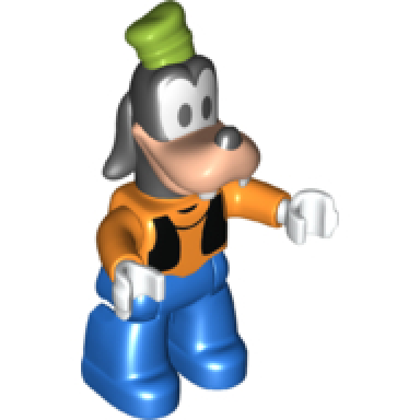 duplo figure lego ville goofy orange sweater blue legs