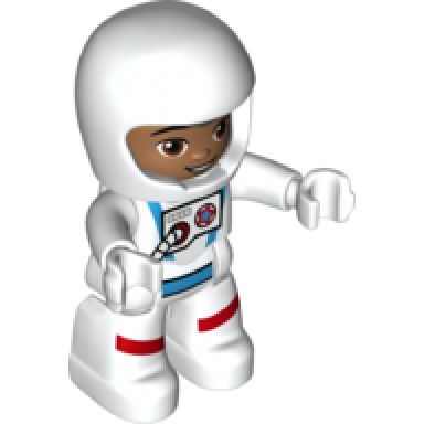 duplo figure lego ville astronaut male white spacesuit and helmet