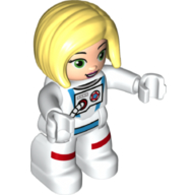 duplo figure lego ville astronaut female white spacesuit