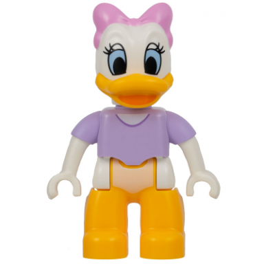 duplo figure lego ville daisy duck bright pink bow