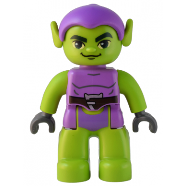 duplo figure lego ville green goblin medium lavender outfit