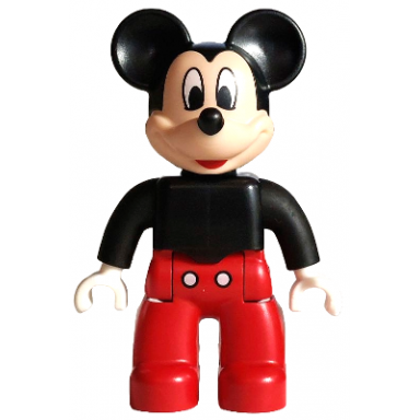 duplo figure lego ville mickey mouse black plain shirt