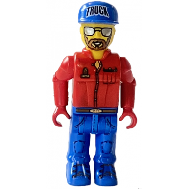 truck driver with brown beard and mirror sunglasses