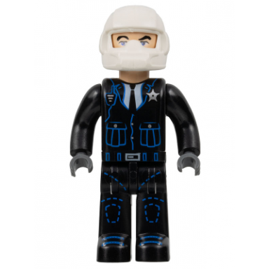 police - black legs black jacket white helmet light nougat head