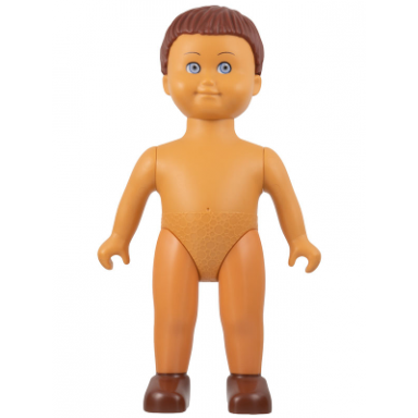 duplo figure doll large without clothes reddish brown male hair nougat body