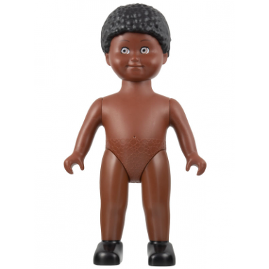 duplo figure doll large without clothes black coiled hair reddish brown body