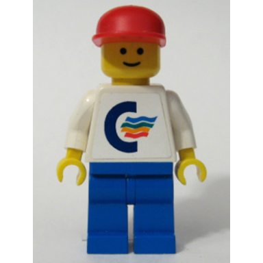color line - white torso sticker with white arms blue legs red cap