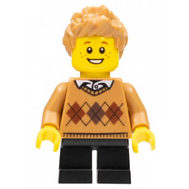 boy medium nougat argyle sweater black legs medium nougat hair