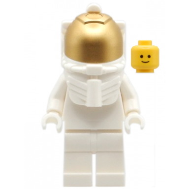 astronaut mannequin - white with white helmet metallic gold visor standard head