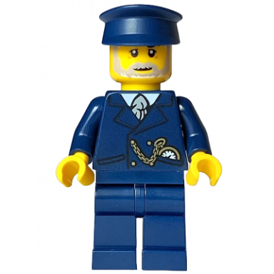 tourist - male dark blue suit and hat light bluish gray beard