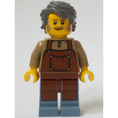 general store owner - male reddish brown apron sand blue legs dark bluish gray hair