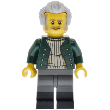 harbormasters office harbormaster - dark green open jacket dark bluish gray legs with molded black boots light bluish gray swept back hair