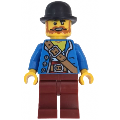 wild west train bandit - male blue jacket dark red legs black bowler hat