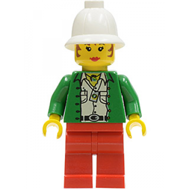 pippin reed miss gail storm - green open shirt red legs white pith helmet
