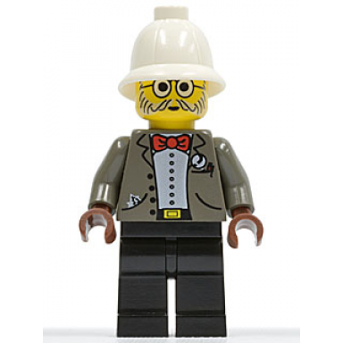 dr kilroy dr charles lightning - dark gray open jacket black legs white pith helmet