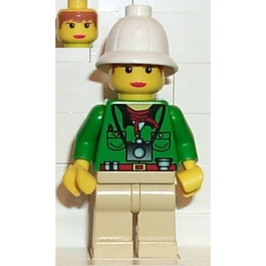 pippin reed miss gail storm - green closed shirt tan legs white pith helmet