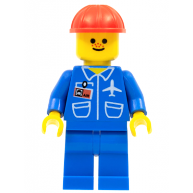 airport - blue blue legs red construction helmet