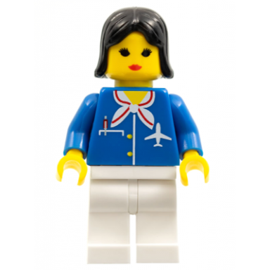airport - blue with scarf black female hair undetermined type