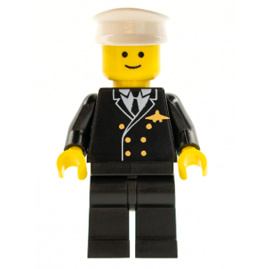 airport - pilot black legs white hat