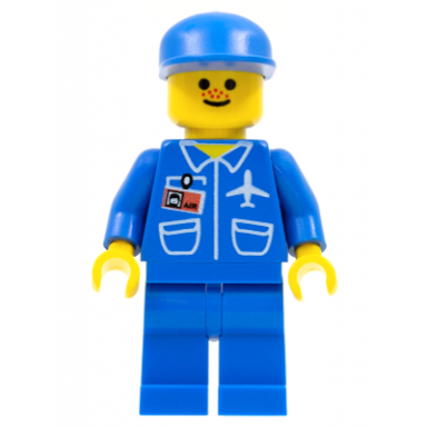 airport - blue blue legs blue cap