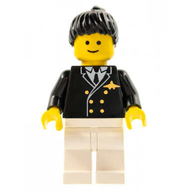 airport - pilot white legs black ponytail hair