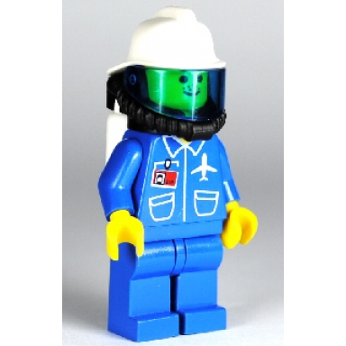 airport - blue blue legs white fire helmet breathing hose white air tanks nose freckles